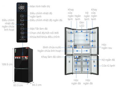 GR-RF665WIA-PGV(22)-XK - Tủ lạnh Toshiba Inverter 515 lít 